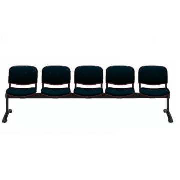 Panca 5 posti attesa Unisit Dado D5P5P - PPL nero D5P5P/NE