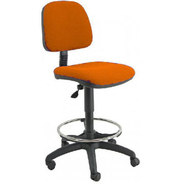 Sgabello tecnico Unisit Esos EOE4S seduta alta - poggiapiedi telescopico - rivestimento Eco arancione EOE4S/EA