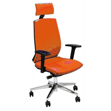 Sedia operativa girevole Unisit Larissa LR1SB con poggiatesta - rivestimento Eco arancione - LR1SB/EA