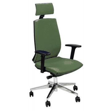 Sedia operativa girevole Unisit Larissa LR1SB con poggiatesta - rivestimento Eco verde - LR1SB/EV