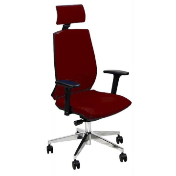 Sedia operativa girevole Unisit Larissa LR1SB con poggiatesta - rivestimento ignifugo bordeaux - LR1SB/ID