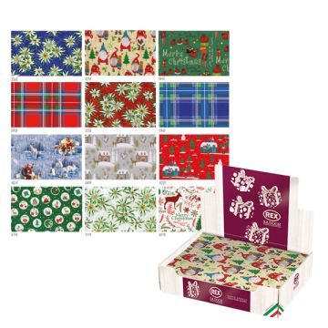 Carta regalo - raso - Country Natale - 70 x 100 cm - Rex Sadoch - scatola 100 fogli