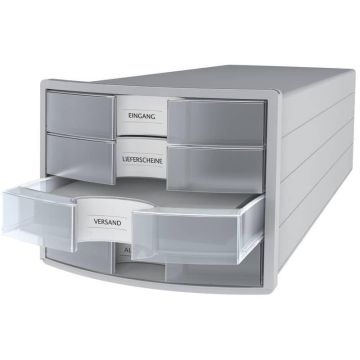 Cassettiera IMPULS HAN in polistirolo con 4 cassetti chiusi per A4/C4 grigio-trasparente - 1012-63