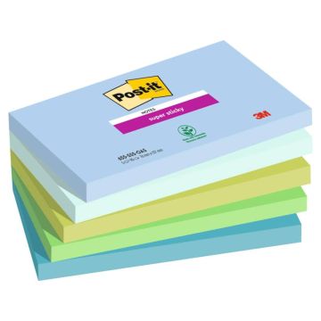 Foglietti Post-it® Super Sticky Oasis - conf. 5 blocchetti da 90 ff Post-it® 76x127 mm - 655-5SS-OAS