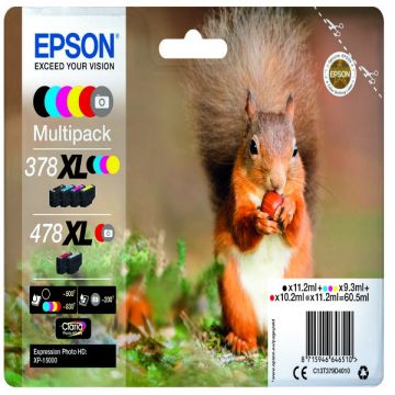 EPSON CONF. 6 CARTUCCE INK MULTIPACK 1 PER COLORE 378XL + 478XL SCOIATTOLO