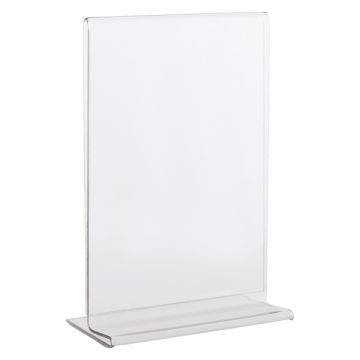 Portadepliant in PET Lebez con base a T formato A6 10,5x15cm - trasparente - 80996