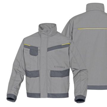 Giaccca da lavoro Mach 2 - tela/poliestere/cotone - taglia M - grigio chiaro/grigio scuro - Deltaplus