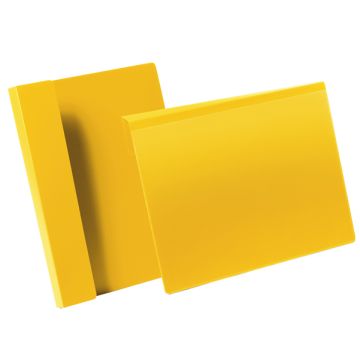 Buste identificazione con aletta - A4 orizzontali - giallo - Durable - conf. 50 pezzi