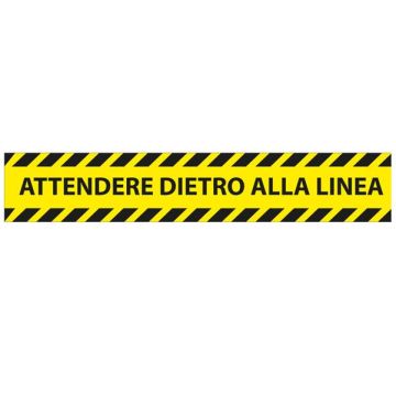 STUDIO T Conf. 5 adesivi da terra L45xH8cm "ATTENDERE DIETRO LA LINEA"