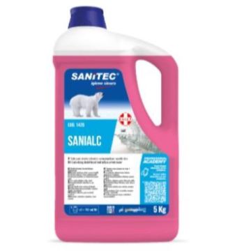 Detergente alcolico solventato asciugarapido Sanitec Sanialc con floralcool e antibatterico - 5 L/5 kg