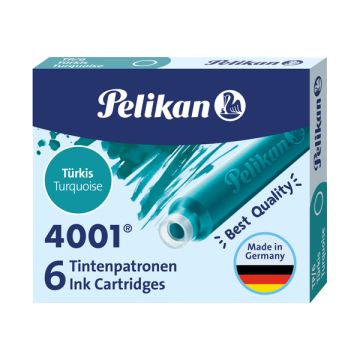 Cartuccia per stilografica Pelikan TP/6 turchese conf. da 6 turchese 301705
