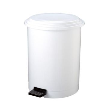 MEDIALINTERNATIONAL Pattumiera a pedale Ruf - diametro 44,5 cm - altezza 54 cm - 40 L - bianco - Medial International