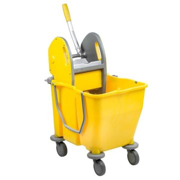 MEDIALINTERNATIONAL Carrello a doppia vasca Pressduo - 60x36x82 cm - 15+15 litri - con strizzatore e ruote pivottanti - Medial International