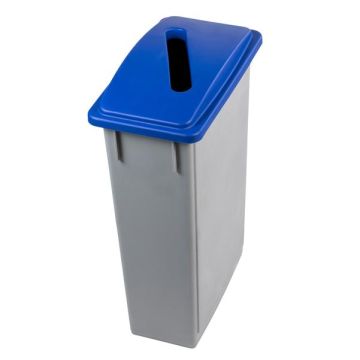 MEDIALINTERNATIONAL Contenitore Office 90 - con feritoia per carta - 29,5x52x83,5 cm - 90 L - grigio/blu - Medial International