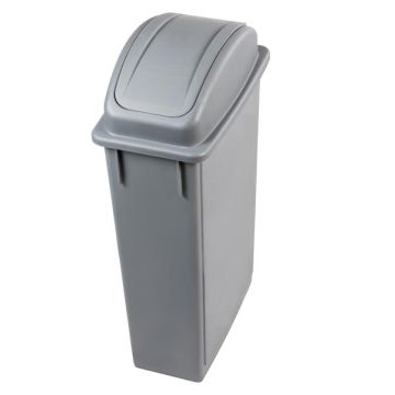 MEDIALINTERNATIONAL Contenitore Office per indifferenziata - con coperchio basculante - 29,5x52x83,5 cm - 90 L - grigio - Medial International