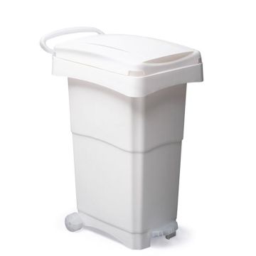 MobilPlastic Bidone mobile a pedale - 40x65x81 cm - 80 L - PPL - bianco - Mobil Plastic