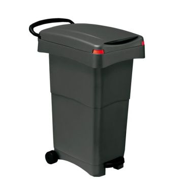 MobilPlastic Bidone mobile a pedale - 80 L - 40x65x81 cm - PPL - grigio - Mobil Plastic