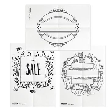 Set 3 stencil - foglio A2 - 'SCONTI' - Securit