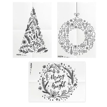 Set 3 stencil - fuglio A2 - 'NATALE' - Securit