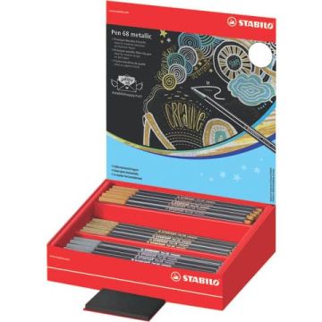 Display da banco Stabilo Pen 68 metallic - 60 pezzi - colori assortiti 68/60-8-1