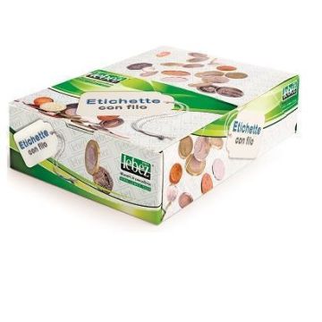Etichette con filo Lebez bianco - misure assortite - Conf. 500 pezzi - A392