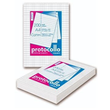 Fogli protocollo A4 - 60 gr/mq - Blasetti commerciale - senza margini - Risma da 200 fogli - 1285