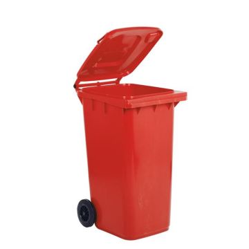 MobilPlastic Bidone carrellato 240Lt rosso per raccolta differenziata