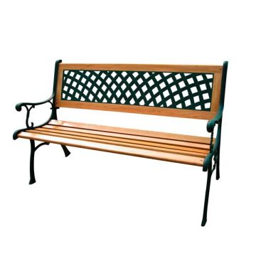 Panca da giardino Rombo - in ghisa e legno - 74 x 52 x 125 cm - Garden Friend