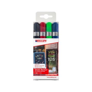 Marcatori a gesso liquido edding 4095 punta conica 2-3 mm assortiti confezione da 4 - 4-4095-4999