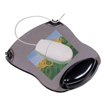 Tappetino per mouse Q-Connect con poggiapolsi in gel 22x26x2,8 cm grigio trasparente - KF20084