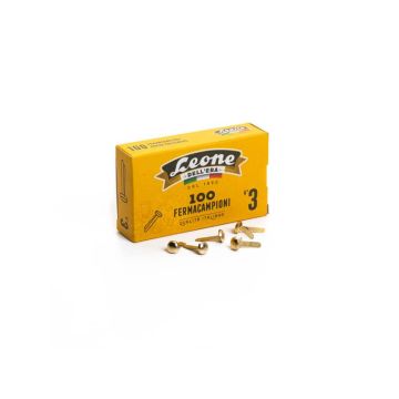 Fermacampioni Dell'Era in acciaio testa bombata N.3 16 mm ottone scatola da 100 pz. - FC3