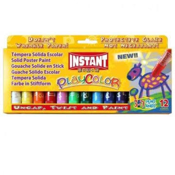 Istant TEMPERA SOLIDA PLAYCOLOR 12 COLORI in STICK da 10GR