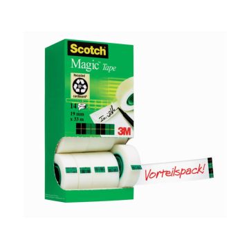 Nastro adesivo Scotch Magic™ 810 19 mm x 33 m trasparente opaco Value Pack 12 rotoli +2 GRATIS - 8-1933R14TPR