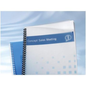 Scatola 100 copertine PolyClear View A4 300micron ppl neutro trasp.opaco GBC