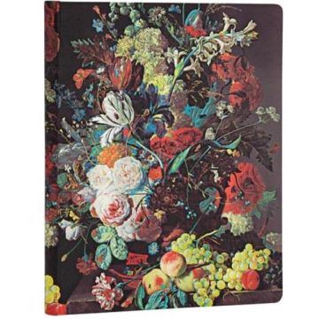 Paperblanks, quaderno taccuino rigido, cm 12x17, riga,Van Huysum