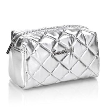 Trousse make-up  fashion con zip linea Sensazioni.Grigio metalizzato
