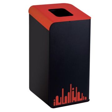 MEDIALINTERNATIONAL Gettacarte Rubik Evo - per raccolta differenziata - rosso - 80 lt - Medial International