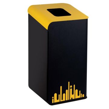 MEDIALINTERNATIONAL Gettacarte Rubik Evo - per raccolta differenziata - giallo - 80 lt - Medial International