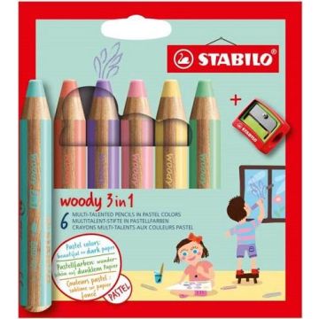 Matitoni woody 3 in 1 color pasterl cf6+ temperino