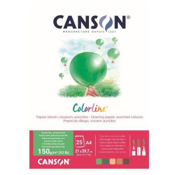 Album da disegno Canson Colorline A4 150 g/m 25 fg. Assortimento Terra C31074P003