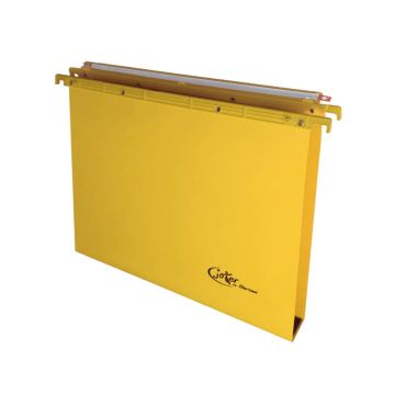Cartelle sospese orizzontali per cassetti Joker interasse 39 cm - fondo a U 3 cm giallo - confezione 25 pezzi
