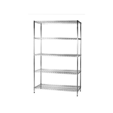 Scaffale cinque ripiani d'acciaio cromato Serena Group Archimede 120x60xH.200 cm - 5X601220