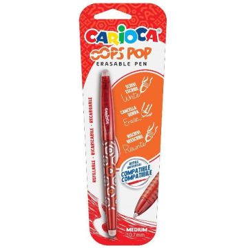 Penna cancellabile Carioca Oops Pop punta media 0,7 mm rosso 41044/03