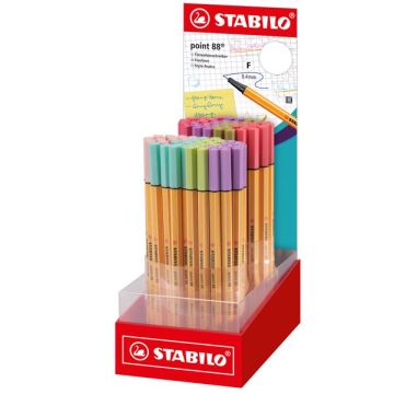 Espositore 80 fineliner Stabilo Point 88 0,4 mm - colori assortiti - 88/80-01