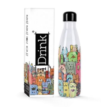 Bottiglia borraccia tripla parete 500ml. STAY PAWSITIVE.Total Juggling