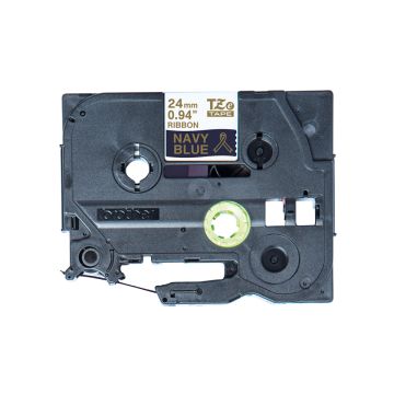 BROTHER NASTRO TESSUTO ORO SU BLU 24 MM
