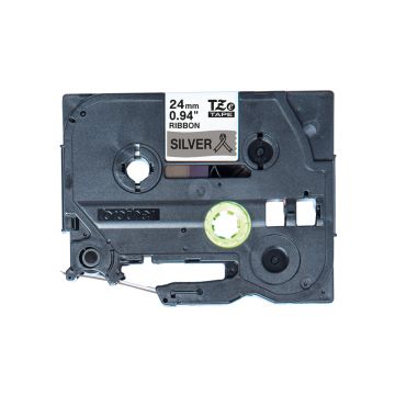 BROTHER NASTRO TESSUTO NERO SU ARGENTO 24MM