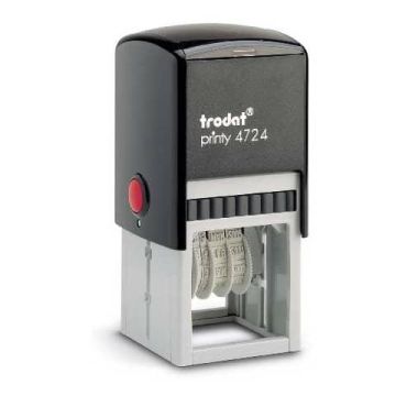 Datario con testo PERSONALIZZATO Trodat Printy 4724 fino a 3+3 righe dimensione max personalizzazione 40x40 mm - 82845