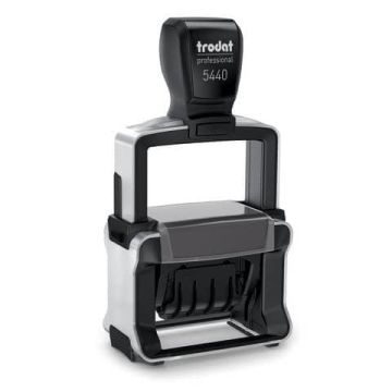 Datario con testo PERSONALIZZATO Trodat Professional 5440 dimensione max pers.ne 49x28 mm - fino a 2+2 righe - 181798