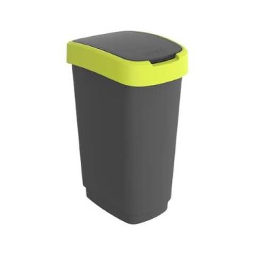 Cestino gettacarte Rotho Twist con coperchio basculante 50 L horizon blu F600320